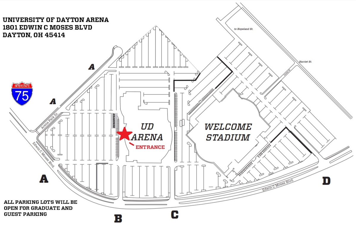 UD Arena Parking Map